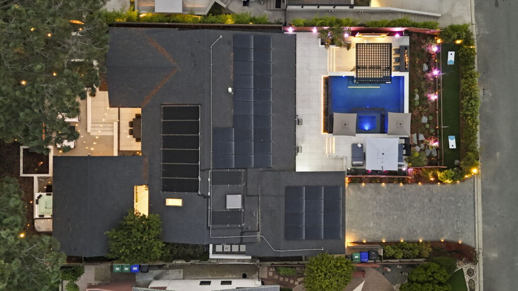 Backyard of Newly Remodeled Del Mar home by Evoscapes.