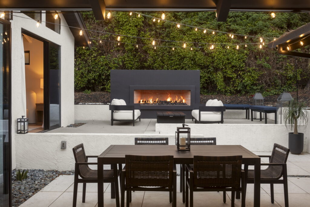 Backyard of Newly Remodeled Del Mar home by Evoscapes.