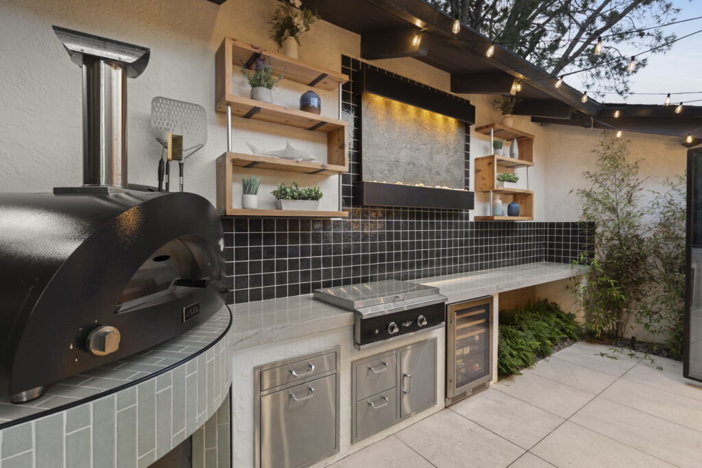 Backyard of Newly Remodeled Del Mar home by Evoscapes.