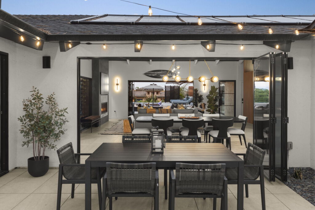 Backyard of Newly Remodeled Del Mar home by Evoscapes.