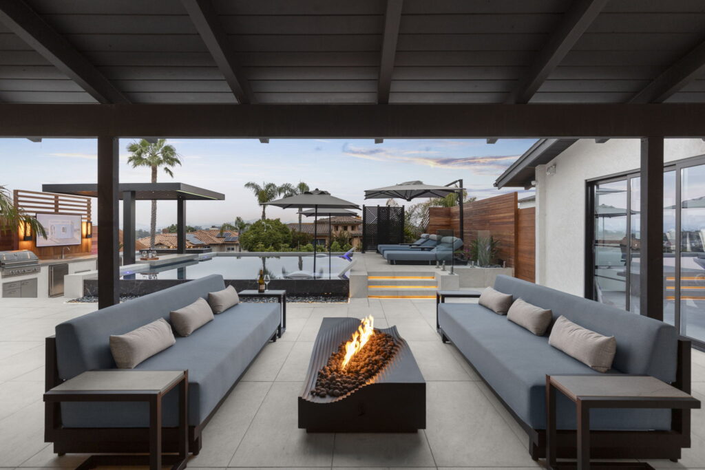 Backyard of Newly Remodeled Del Mar home by Evoscapes.
